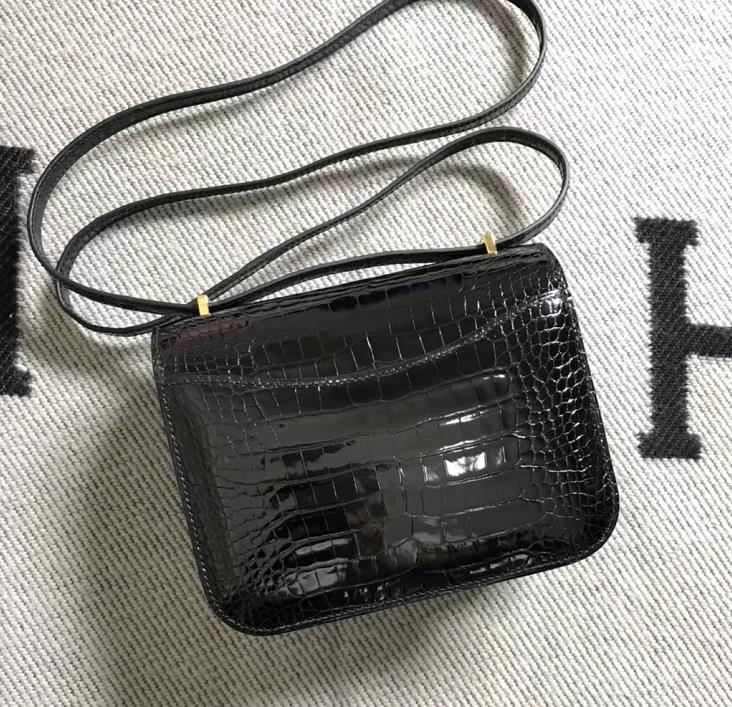 Hermes爱马仕 Constance 19 美洲黑 原版皮 金扣