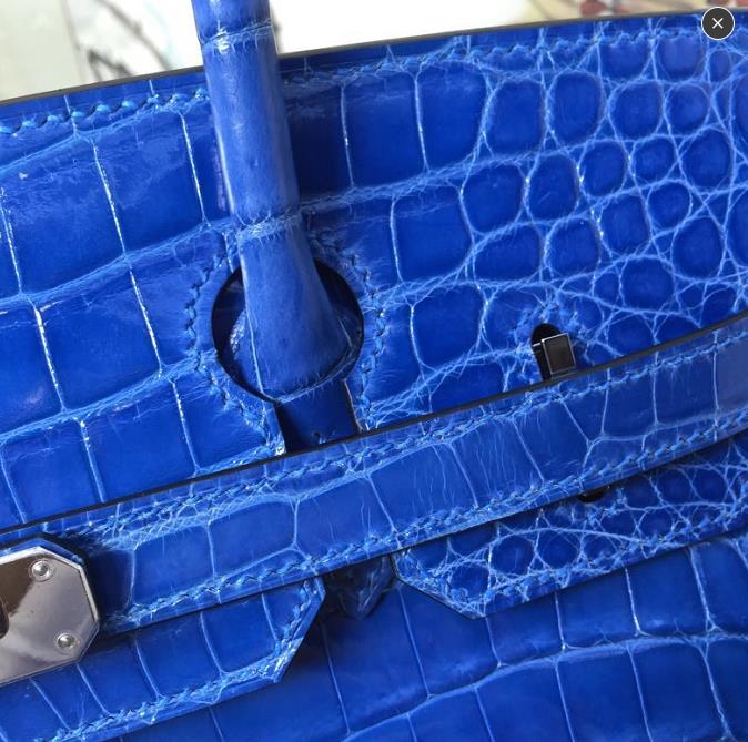 Hermès（爱马仕）Birkin 铂金包 天蓝色 银扣 30cm