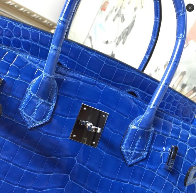 Hermès（爱马仕）Birkin 铂金包 天蓝色 银扣 30cm