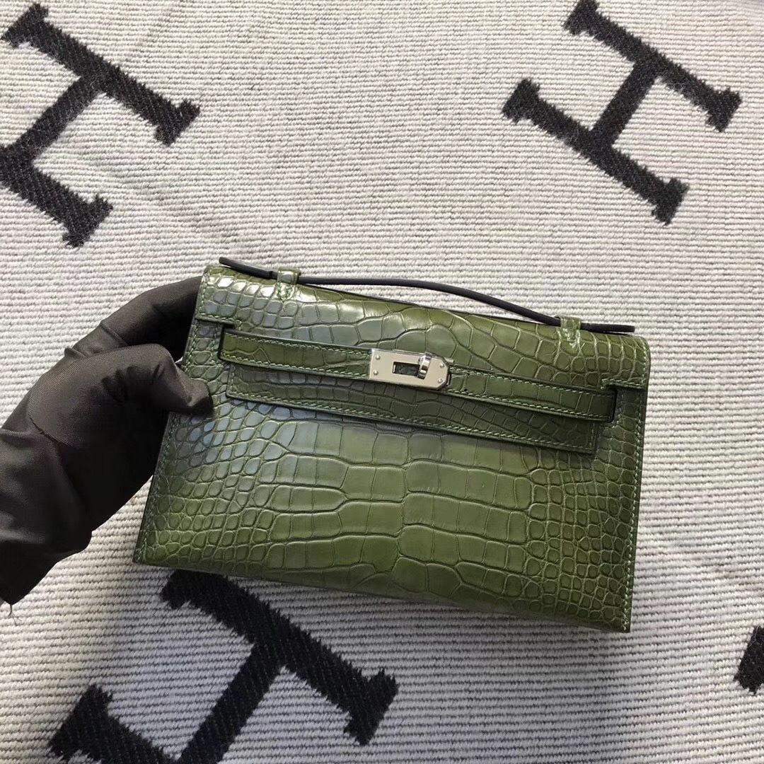 Hermès（爱马仕） Mini Kelly迷你凯莉 美洲森林绿 银扣 22cm