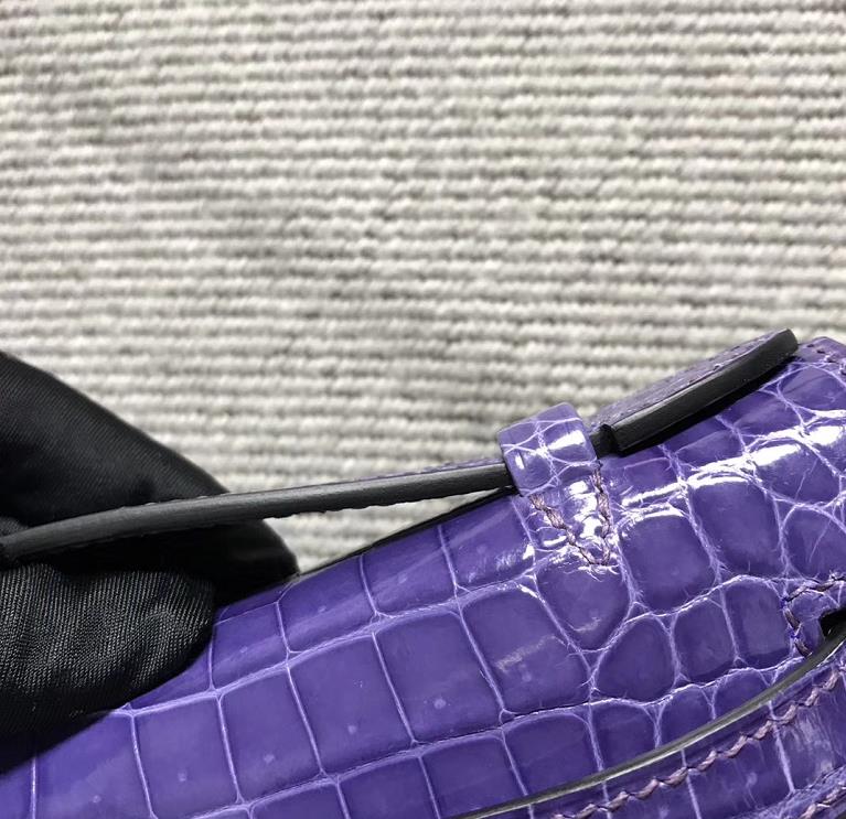 Hermès（爱马仕） Mini Kelly迷你凯莉 水晶紫 银扣 22cm