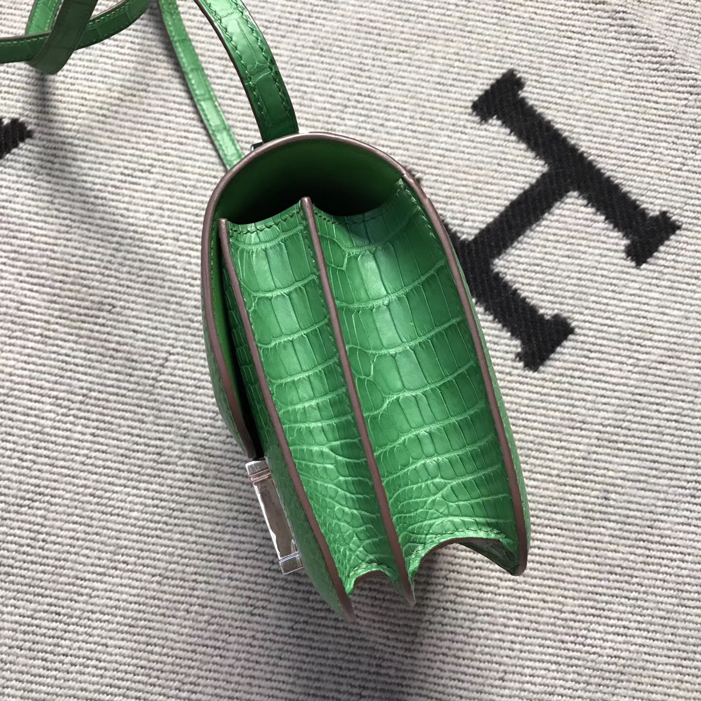 Hermes爱马仕 Constance 19 绿色 美洲亚光 原版皮 银扣