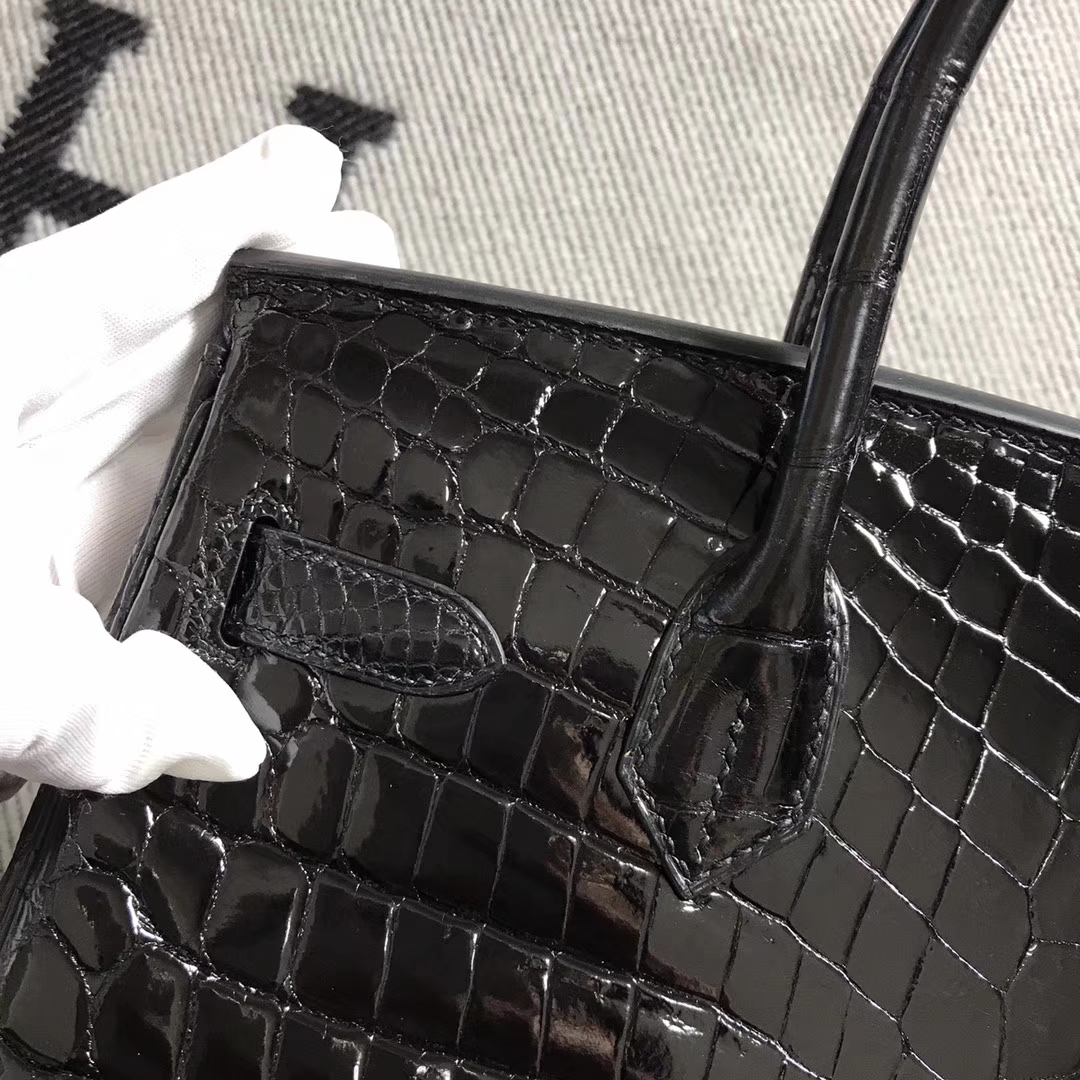 Hermès（爱马仕）Birkin 铂金包 黑色 金扣 30cm