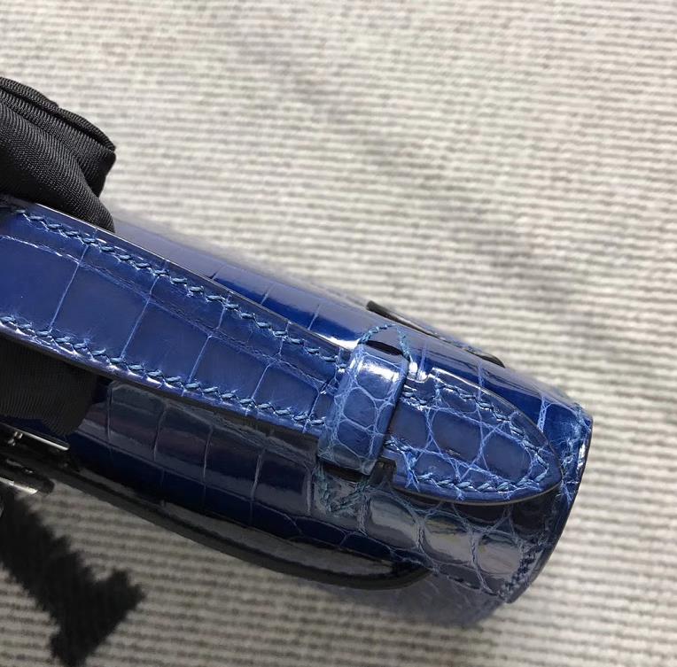 Hermès（爱马仕） Mini Kelly迷你凯莉 宝蓝色 银扣 22cm
