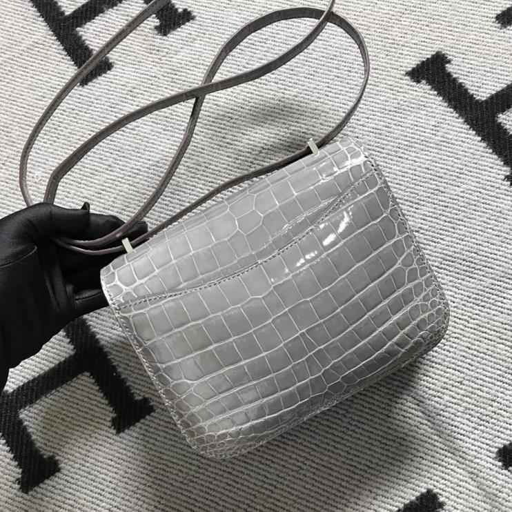 Hermes爱马仕 Constance 19 冰川灰  原版皮 银扣