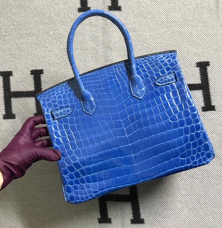 Hermès（爱马仕）Birkin 铂金包 天蓝色 银扣 30cm