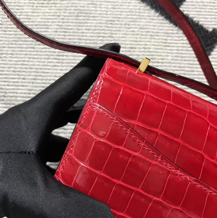 Hermes爱马仕 Constance 19 大红色 原版皮 金扣-拉尔森鳄鱼皮具定制 - 爱马仕包包官网 Hermes爱马仕 Constance 19 大红色 原版皮 金扣