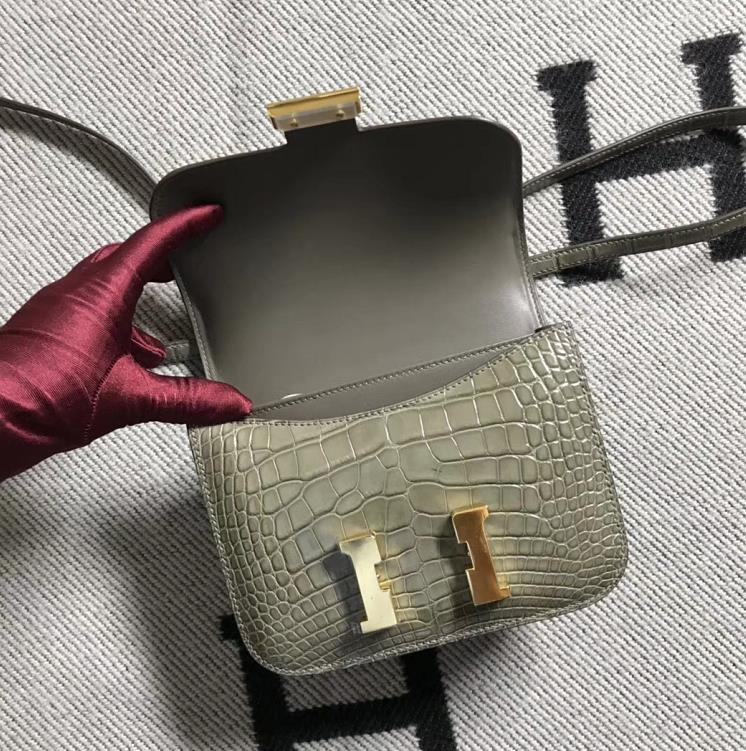 Hermes爱马仕 Constance 19 美洲斑鸠灰  原版皮 金扣
