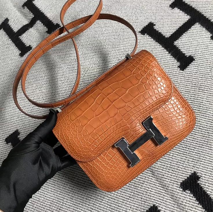 Hermes爱马仕 Constance 19 美洲土黄雾面  原版皮 银扣