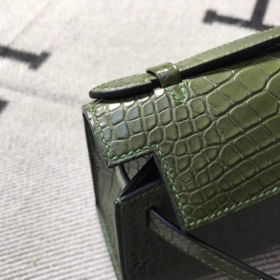 Hermès（爱马仕） Mini Kelly迷你凯莉 美洲森林绿 银扣 22cm