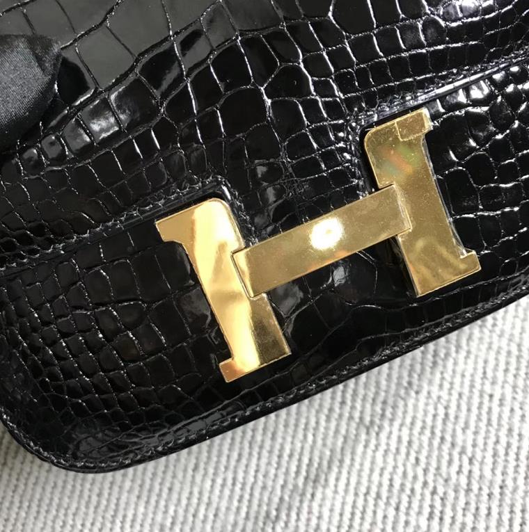 Hermes爱马仕 Constance 19 美洲黑 原版皮 金扣