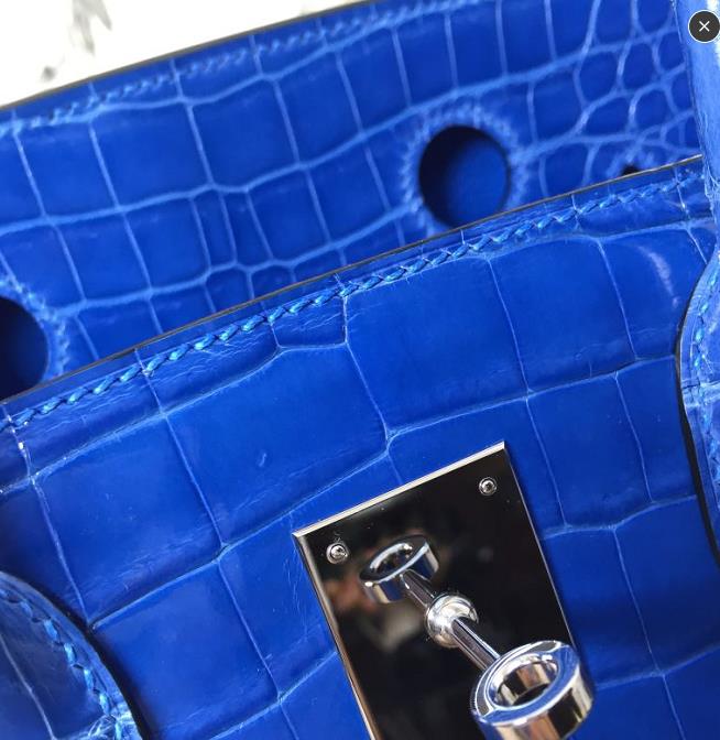Hermès（爱马仕）Birkin 铂金包 天蓝色 银扣 30cm