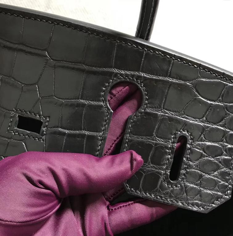 Hermès(爱马仕)Birkin 铂金包 黑雾面 金扣 30cm-拉尔森鳄鱼皮具定制 - 爱马仕包包官网 Hermès(爱马仕)Birkin 铂金包 黑雾面 金扣 30cm