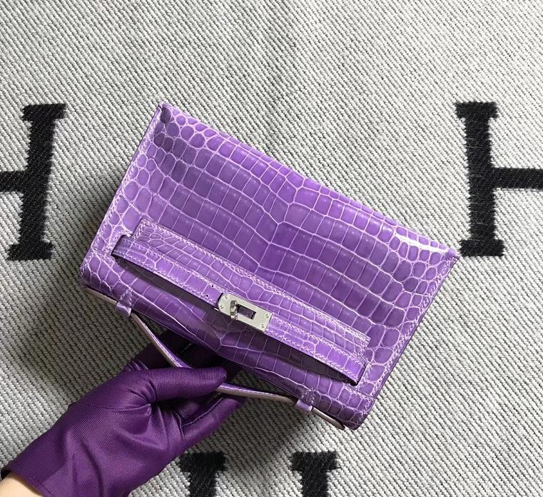 Hermès（爱马仕） Mini Kelly迷你凯莉 薰衣草紫 银扣 22cm