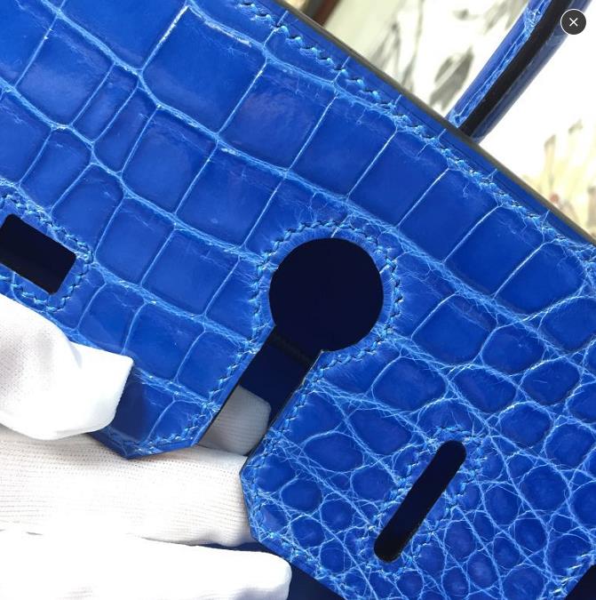 Hermès（爱马仕）Birkin 铂金包 天蓝色 银扣 30cm