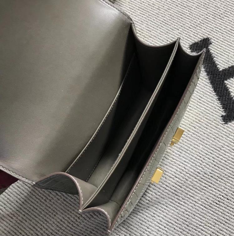 Hermes爱马仕 Constance 19 美洲斑鸠灰  原版皮 金扣