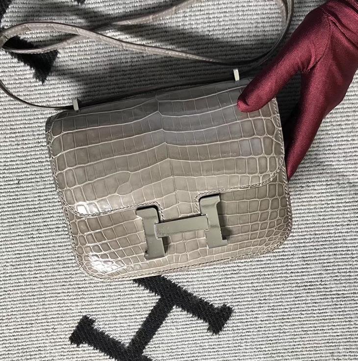 Hermes爱马仕 Constance 19 大象灰 原版皮 金扣