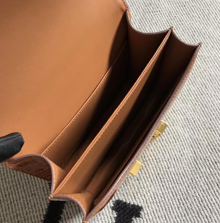 Hermes爱马仕 Constance 19 土黄色 原版皮 金扣