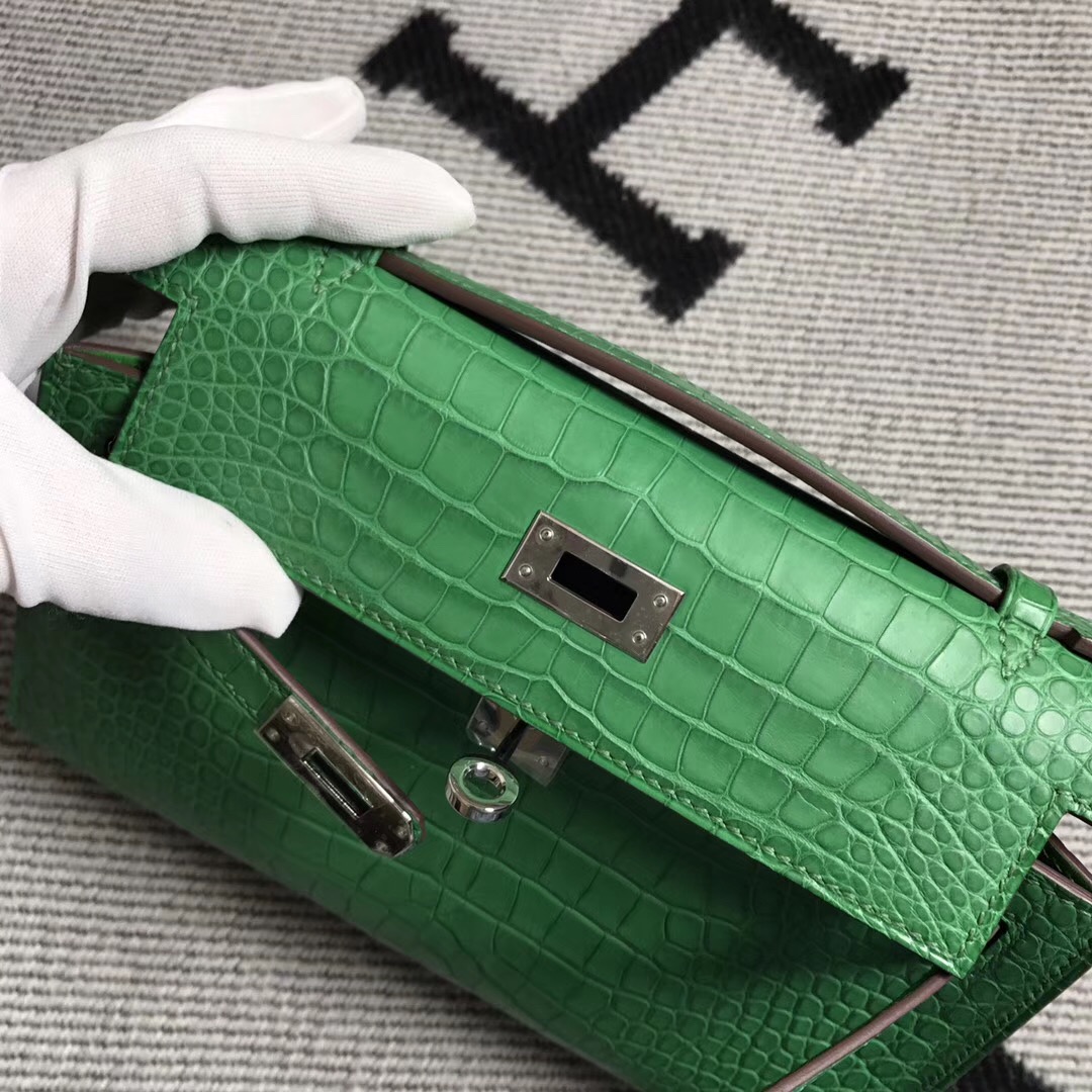 Hermès（爱马仕） Mini Kelly迷你凯莉 美洲仙人掌绿 银扣 22cm
