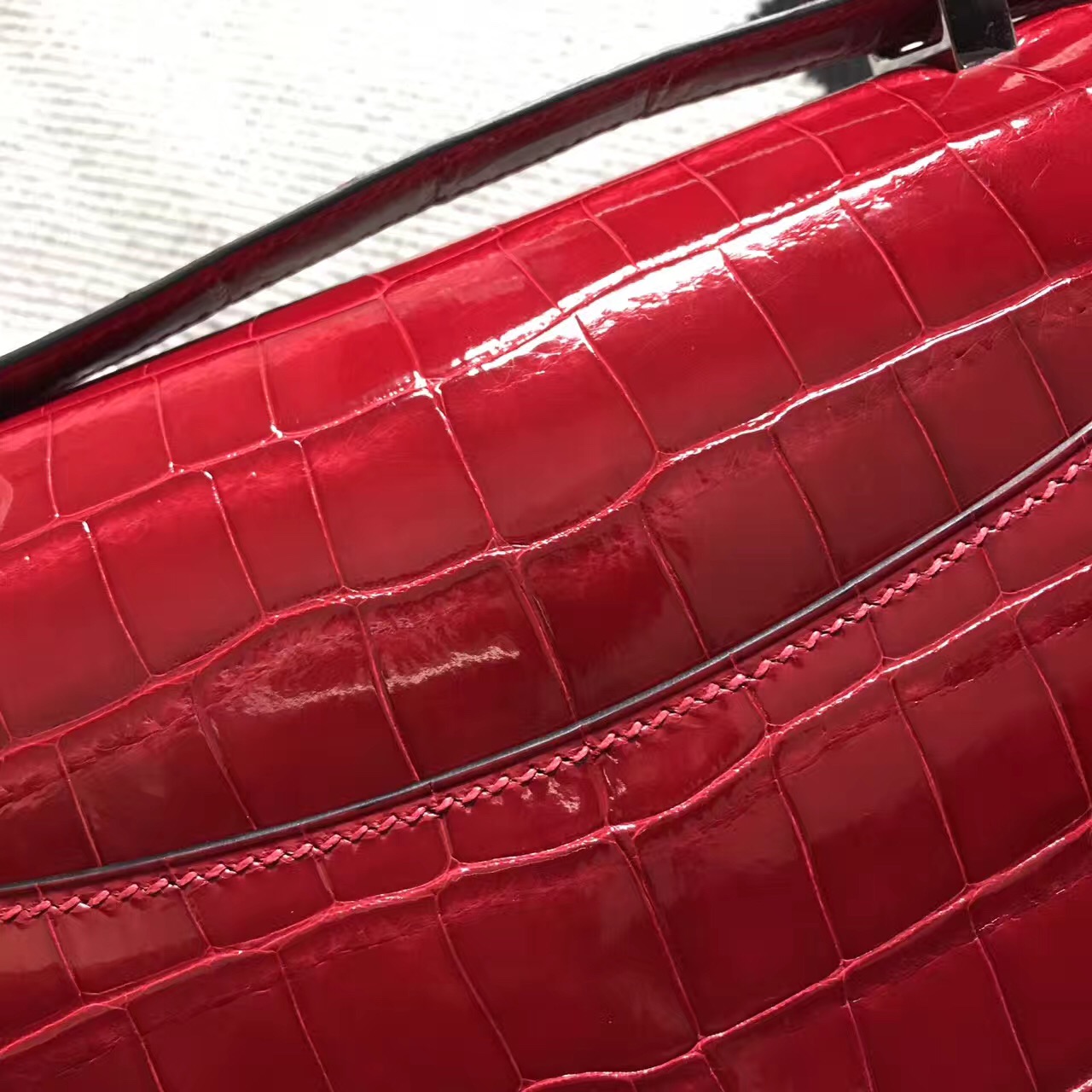 Hermes爱马仕 Constance 24 红色 原版皮 银扣