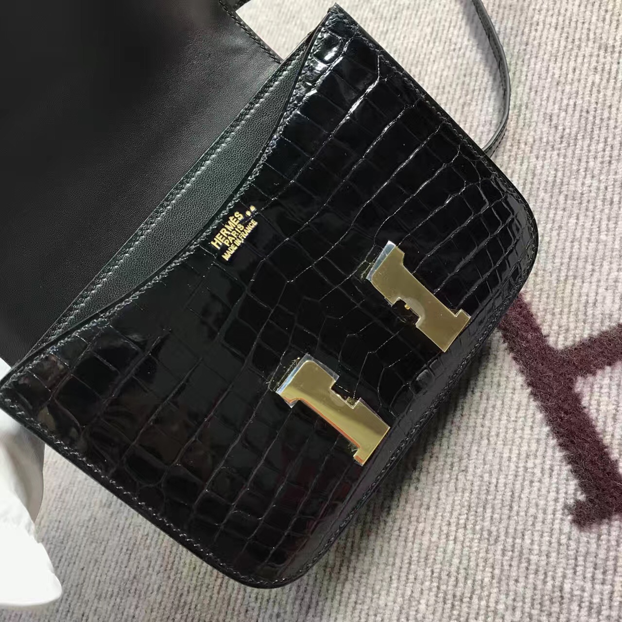 Hermes爱马仕 Constance 19 黑色 原版皮 金扣