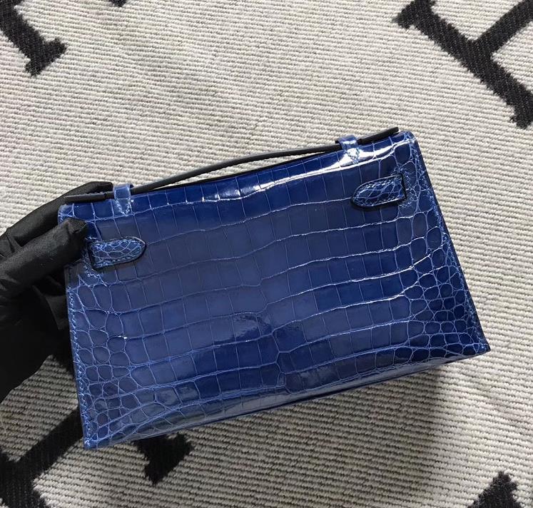 Hermès（爱马仕） Mini Kelly迷你凯莉 宝蓝色 银扣 22cm