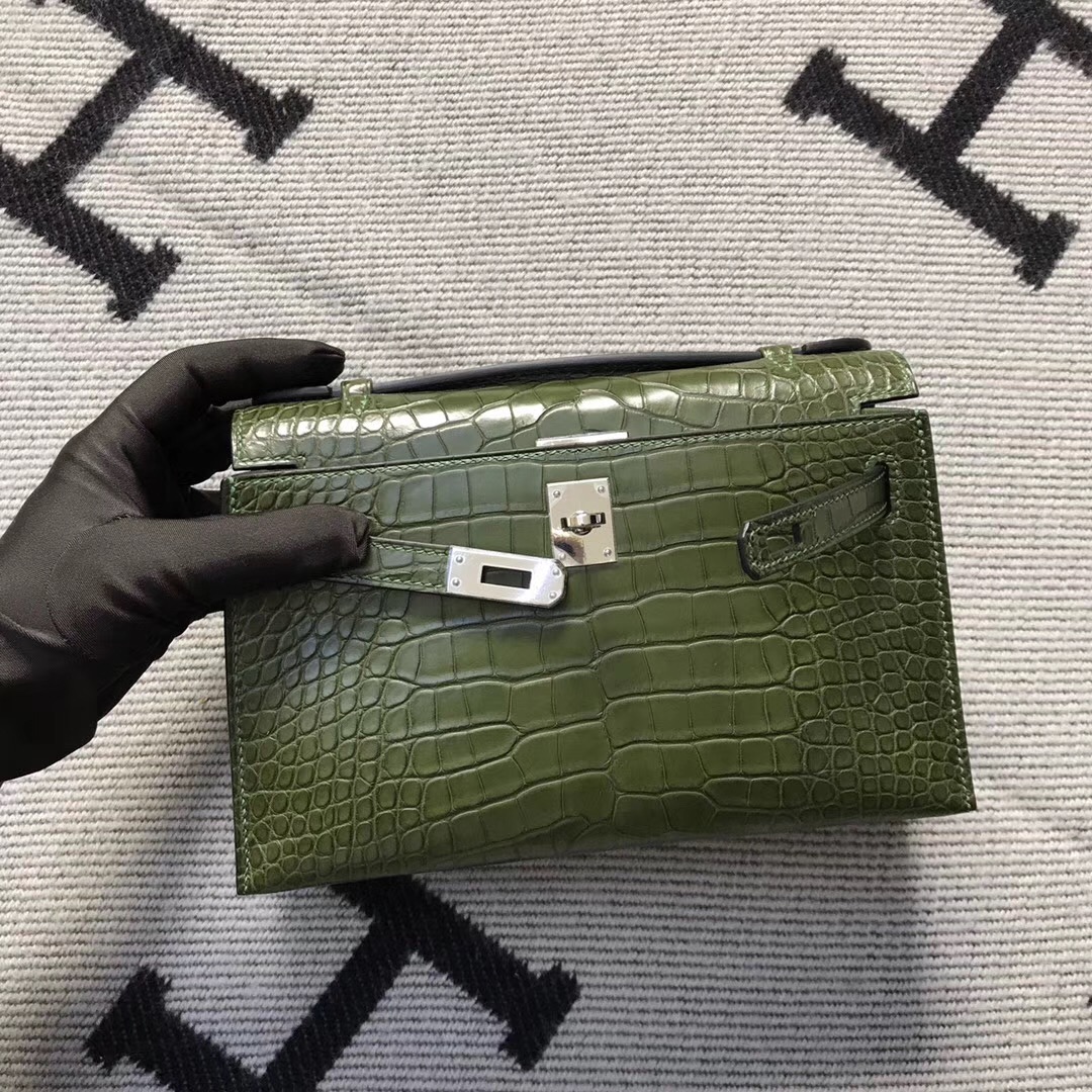 Hermès（爱马仕） Mini Kelly迷你凯莉 美洲森林绿 银扣 22cm