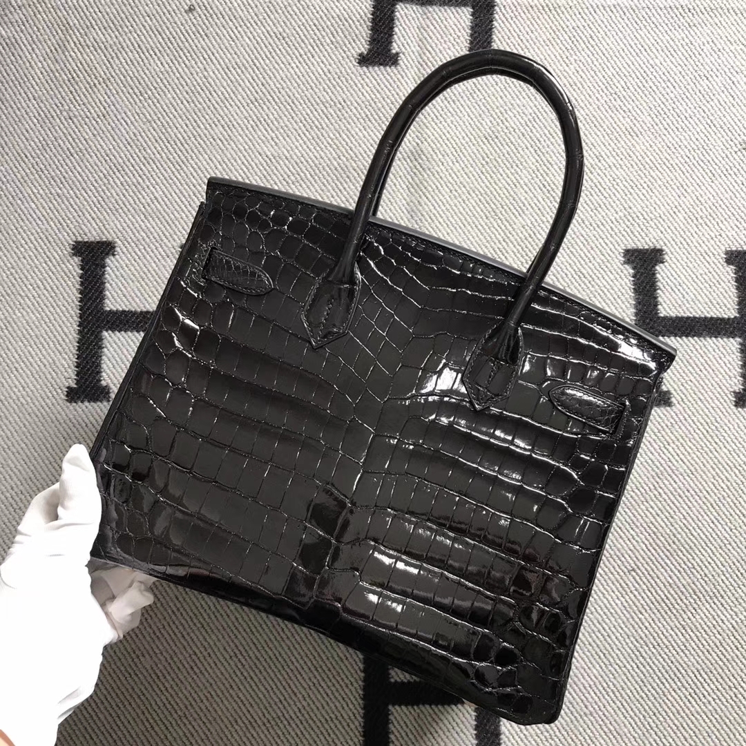 Hermès（爱马仕）Birkin 铂金包 黑色 金扣 30cm