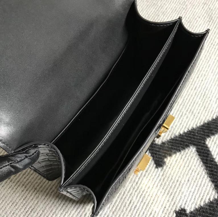 Hermes爱马仕 Constance 19 美洲黑 原版皮 金扣