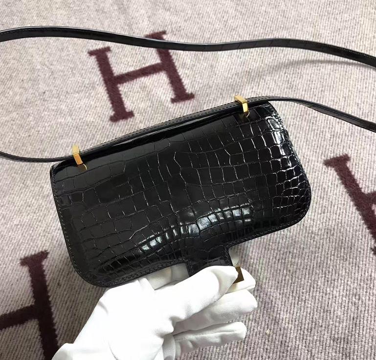 Hermes爱马仕 Constance 19 黑色 鳄鱼皮 金扣-拉尔森鳄鱼皮具定制 - 爱马仕包包官网 Hermes爱马仕 Constance 19 黑色 鳄鱼皮 金扣