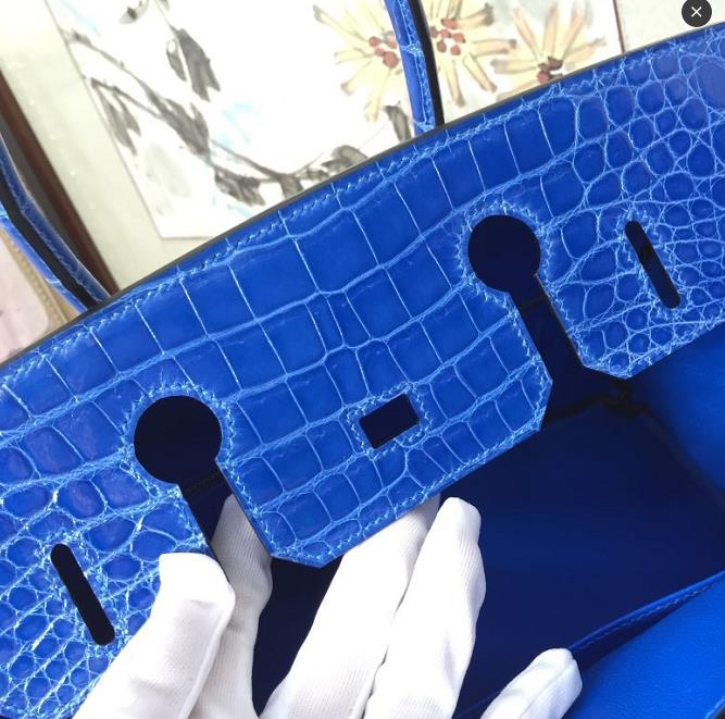 Hermès（爱马仕）Birkin 铂金包 天蓝色 银扣 30cm