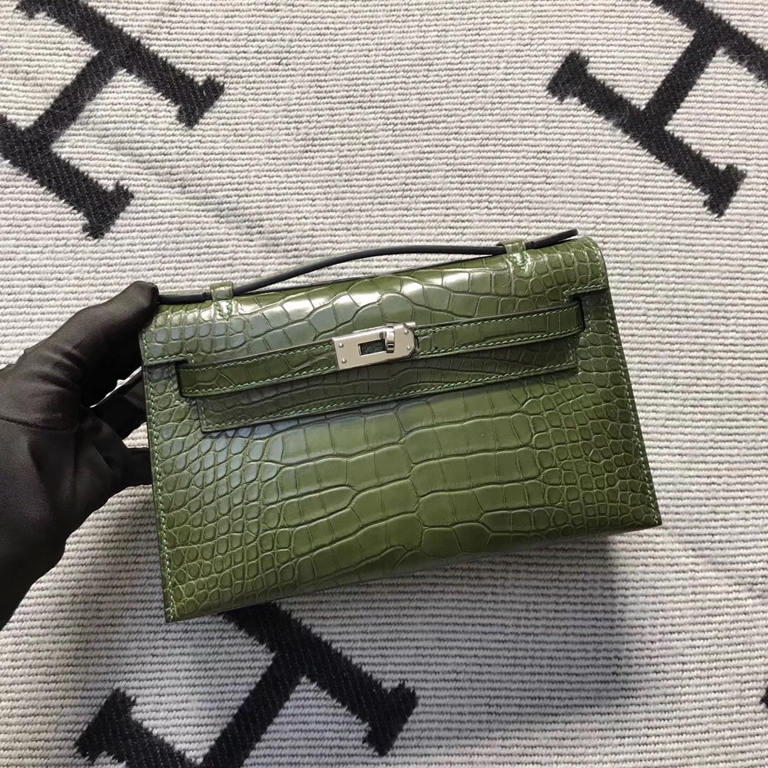 Hermès（爱马仕） Mini Kelly迷你凯莉 美洲森林绿 银扣 22cm
