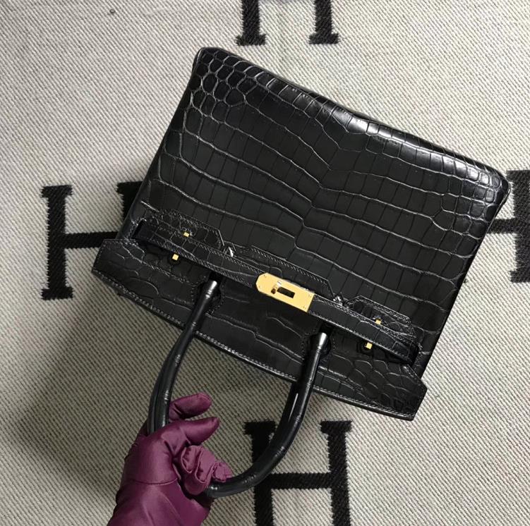 Hermès(爱马仕)Birkin 铂金包 黑雾面 金扣 30cm-拉尔森鳄鱼皮具定制 - 爱马仕包包官网 Hermès(爱马仕)Birkin 铂金包 黑雾面 金扣 30cm