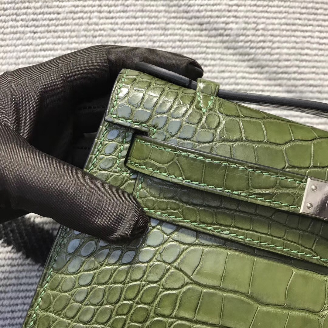 Hermès（爱马仕） Mini Kelly迷你凯莉 美洲森林绿 银扣 22cm