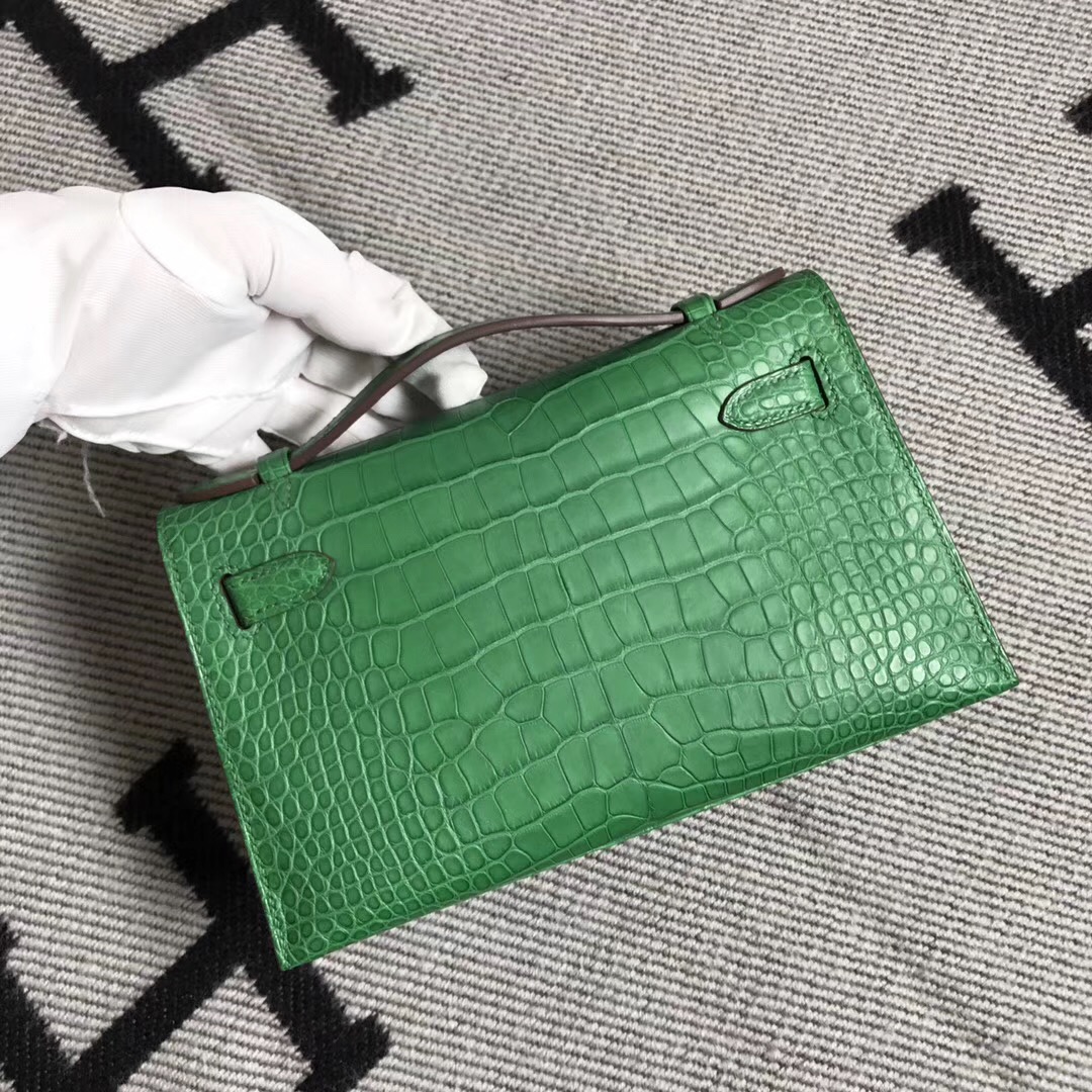 Hermès（爱马仕） Mini Kelly迷你凯莉 美洲仙人掌绿 银扣 22cm