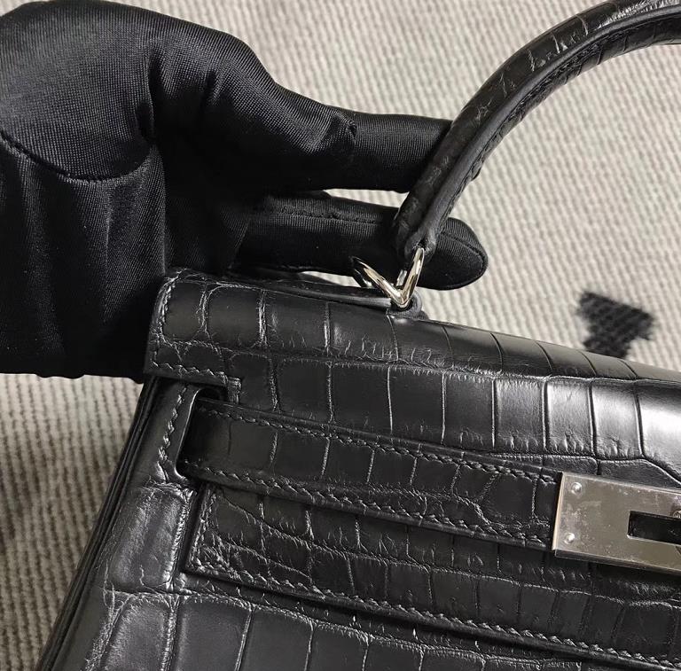 Hermès（爱马仕） Kelly凯莉包 亚黑 银扣 28cm