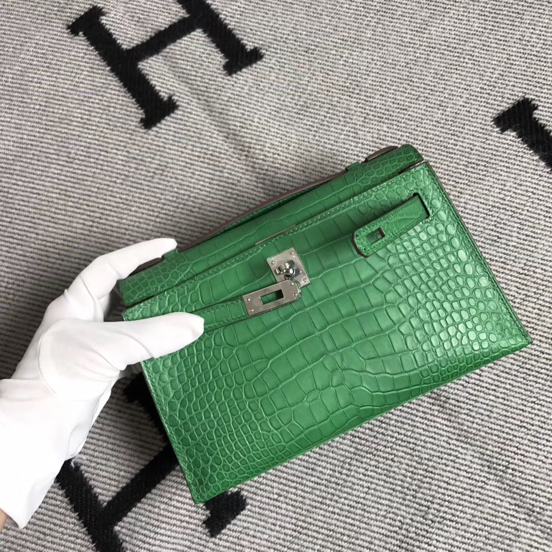 Hermès（爱马仕） Mini Kelly迷你凯莉 美洲仙人掌绿 银扣 22cm