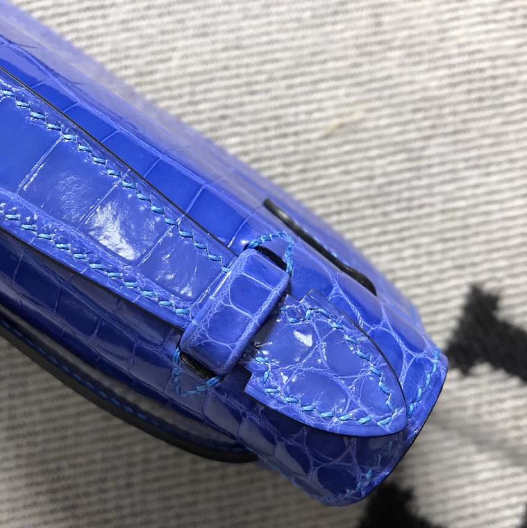 Hermès(爱马仕) Mini Kelly迷你凯莉 希腊蓝 银扣 22cm-拉尔森鳄鱼皮具定制 - 爱马仕包包官网 Hermès(爱马仕) Mini Kelly迷你凯莉 希腊蓝 银扣 22cm