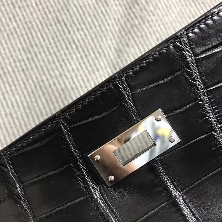 Hermès（爱马仕） Kelly凯莉包 亚黑 银扣 28cm