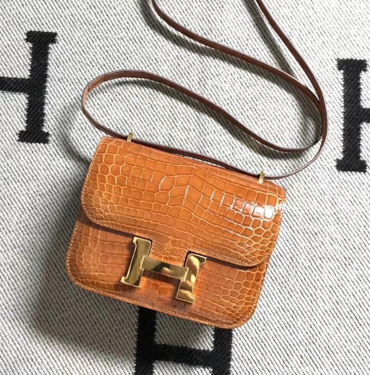 Hermes爱马仕 Constance 19 土黄色 原版皮 金扣
