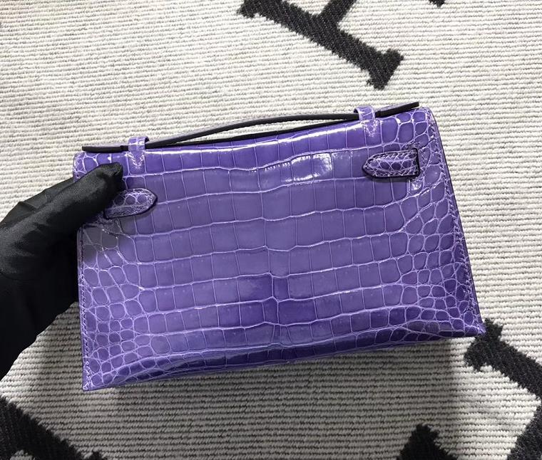 Hermès（爱马仕） Mini Kelly迷你凯莉 水晶紫 银扣 22cm