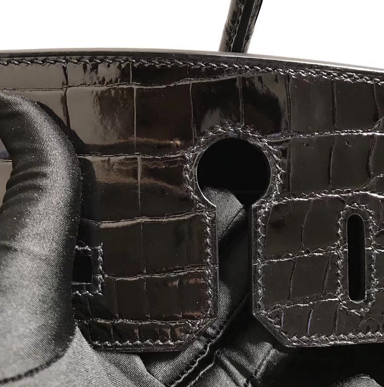 Hermès（爱马仕）Birkin 铂金包 黑色 银扣 30cm