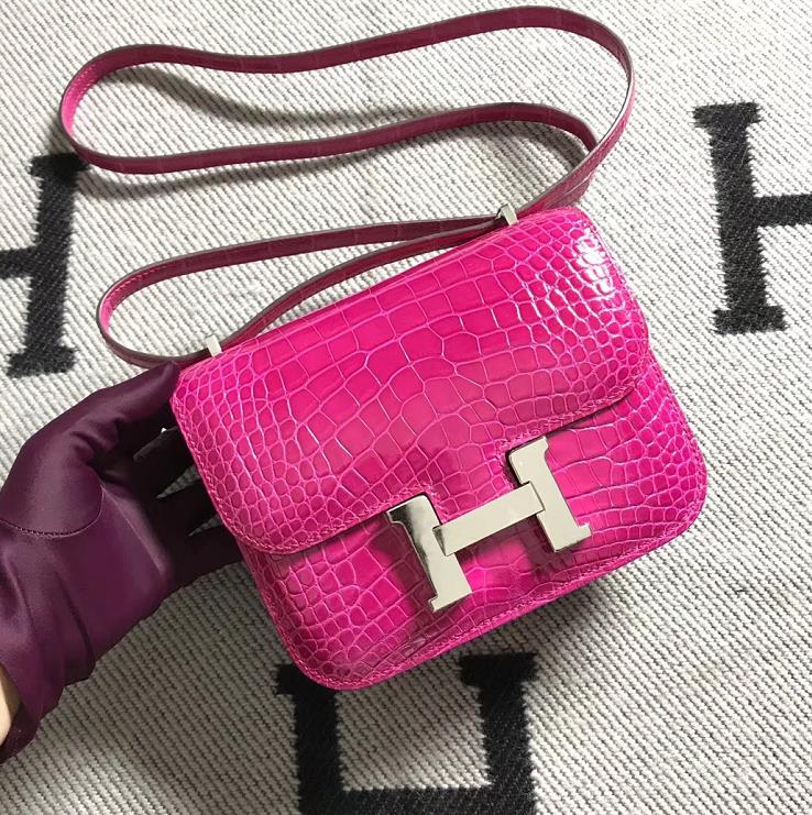 Hermes爱马仕 Constance 19 美洲天方夜谭紫  原版皮 银扣