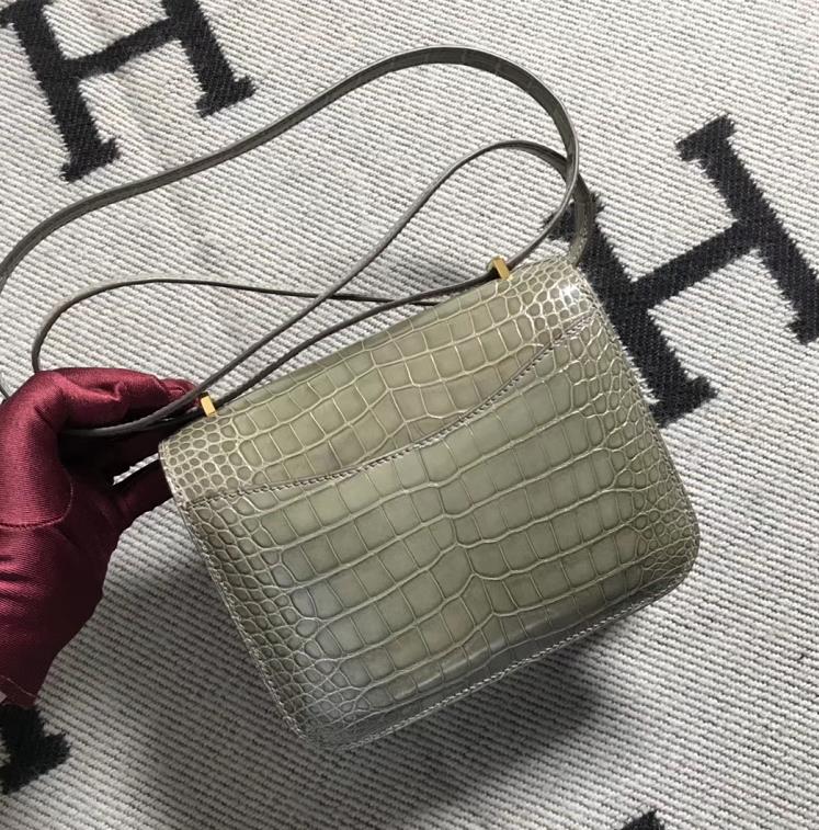 Hermes爱马仕 Constance 19 美洲斑鸠灰  原版皮 金扣