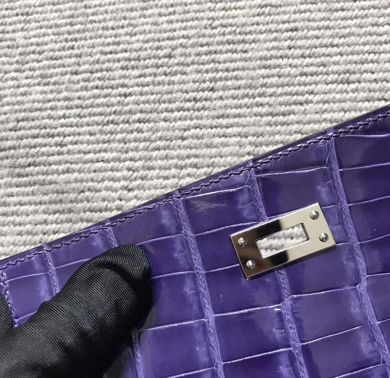 Hermès（爱马仕） Mini Kelly迷你凯莉 水晶紫 银扣 22cm