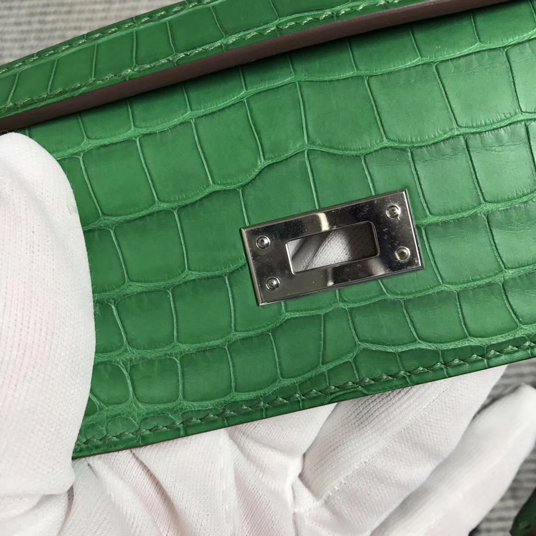 Hermès（爱马仕） Mini Kelly迷你凯莉 美洲仙人掌绿 银扣 22cm