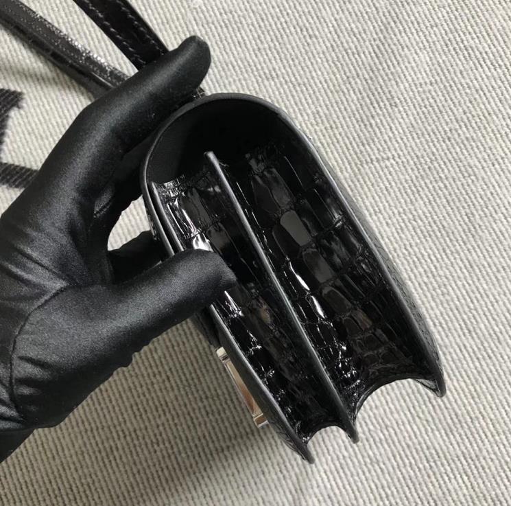 Hermes爱马仕 Constance 19 美洲黑 原版皮 银扣
