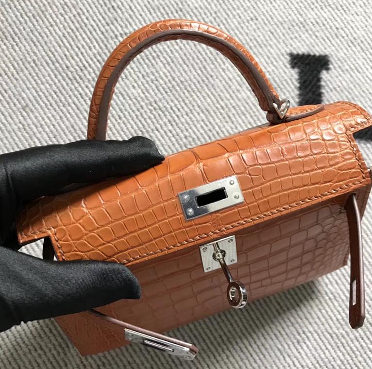 Hermès（爱马仕） Mini Kelly迷你凯莉 美洲浅棕色 银扣 2代