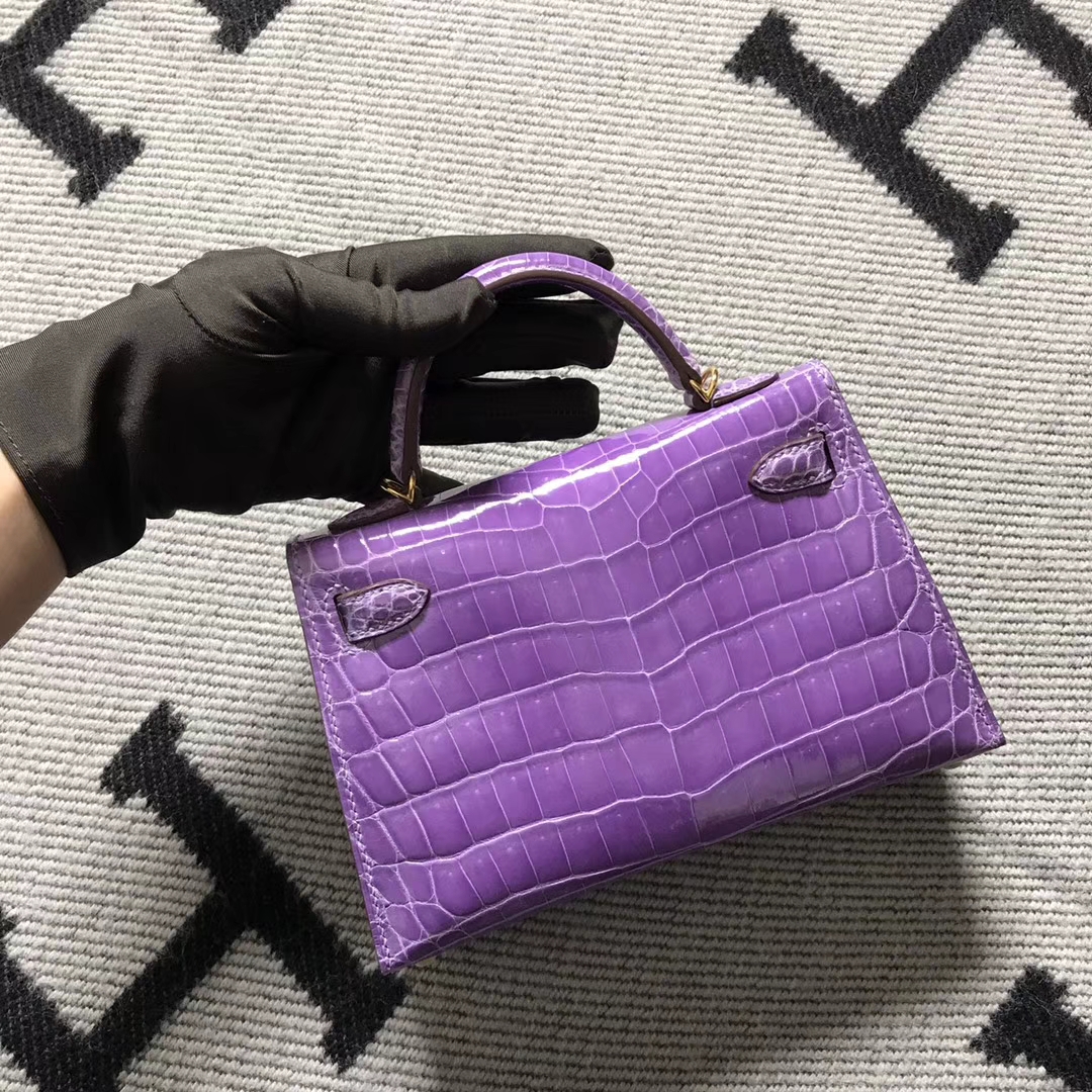 Hermès（爱马仕） Mini Kelly迷你凯莉 薰衣草 金扣 2代