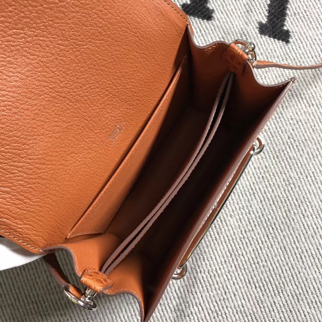 Hermès（爱马仕） Roulis猪鼻包 美洲浅棕色 银扣 18cm